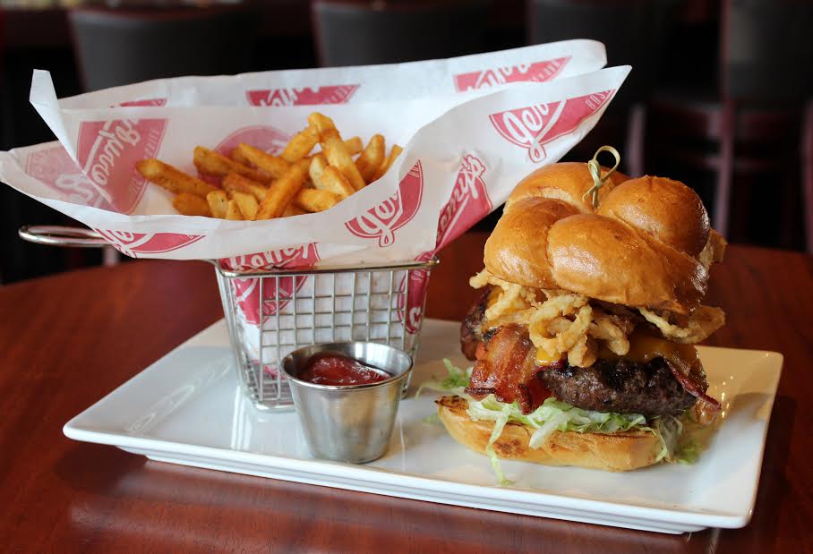 &nbsp;Jerry Remy's -&nbsp;Remy Burger&nbsp;&nbsp;– cheddar, bacon, crispy onions, Remy roll&nbsp;
