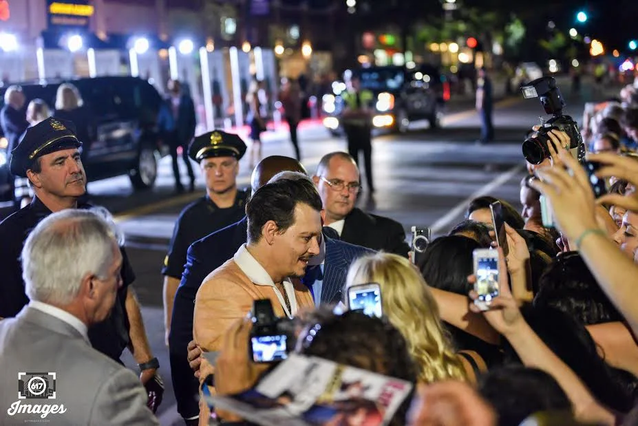 Members of the Boston and Brookline Police with Johnny Depp.&nbsp;