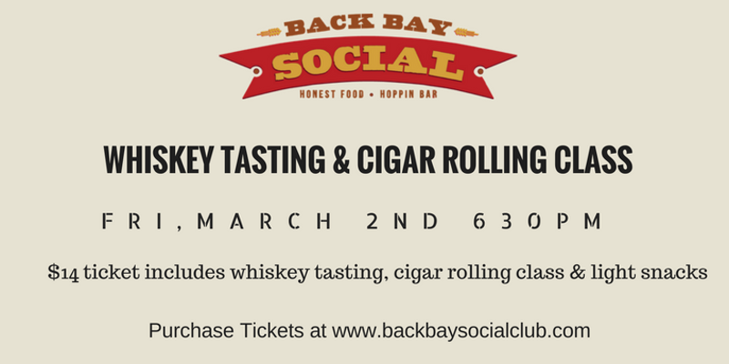  Whiskey Tasting & Cigar Rolling Class